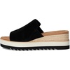 image:imageTOMS Womens Diana Mule Wedge Sandal  Slip On Leather Upper RopeWrapped Platform CloudBound InsolesBlack Suede