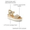 image:imageTOMS Womens Diana Wedge Heel Sandal Leather Upper RopeWrapped Midsole Adjustable Strap Buckle OrthoLite Insole  Adjustable Ankle Buckle Fit CloudBound Foam Comfort Lightweight Rope Midsole Textured EVA Outsole Wedge Sandals for WomenChampagne Metallic Basket Weave