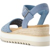 image:imageTOMS Womens Diana Wedge Heel Sandal Leather Upper RopeWrapped Midsole Adjustable Strap Buckle OrthoLite Insole  Adjustable Ankle Buckle Fit CloudBound Foam Comfort Lightweight Rope Midsole Textured EVA Outsole Wedge Sandals for WomenFaded Sky Denim Basket WeaveSuede