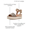 image:imageTOMS Womens Diana Wedge Heel Sandal Leather Upper RopeWrapped Midsole Adjustable Strap Buckle OrthoLite Insole  Adjustable Ankle Buckle Fit CloudBound Foam Comfort Lightweight Rope Midsole Textured EVA Outsole Wedge Sandals for WomenOatmeal Small Leopard SpotsSuede