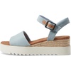 image:imageTOMS Womens Diana Wedge Heel Sandal Leather Upper RopeWrapped Midsole Adjustable Strap Buckle OrthoLite Insole  Adjustable Ankle Buckle Fit CloudBound Foam Comfort Lightweight Rope Midsole Textured EVA Outsole Wedge Sandals for WomenPastel Blue Washed Denim