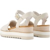 image:imageTOMS Womens Diana Wedge Heel Sandal Leather Upper RopeWrapped Midsole Adjustable Strap Buckle OrthoLite Insole  Adjustable Ankle Buckle Fit CloudBound Foam Comfort Lightweight Rope Midsole Textured EVA Outsole Wedge Sandals for WomenWhite Onyx Textured DenimFray