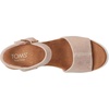 image:imageTOMS Womens Diana Wedge Heel Sandal Leather Upper RopeWrapped Midsole Adjustable Strap Buckle OrthoLite Insole  Adjustable Ankle Buckle Fit CloudBound Foam Comfort Lightweight Rope Midsole Textured EVA Outsole Wedge Sandals for WomenPale Rose Metallic Suede