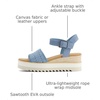 image:imageTOMS Womens Diana Wedge Heel Sandal Leather Upper RopeWrapped Midsole Adjustable Strap Buckle OrthoLite Insole  Adjustable Ankle Buckle Fit CloudBound Foam Comfort Lightweight Rope Midsole Textured EVA Outsole Wedge Sandals for WomenFaded Sky Denim Basket WeaveSuede