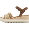 image:imageTOMS Womens Diana Wedge Heel Sandal Leather Upper RopeWrapped Midsole Adjustable Strap Buckle OrthoLite Insole  Adjustable Ankle Buckle Fit CloudBound Foam Comfort Lightweight Rope Midsole Textured EVA Outsole Wedge Sandals for WomenDark Beige