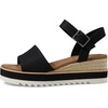 image:imageTOMS Womens Diana Wedge Heel Sandal Leather Upper RopeWrapped Midsole Adjustable Strap Buckle OrthoLite Insole  Adjustable Ankle Buckle Fit CloudBound Foam Comfort Lightweight Rope Midsole Textured EVA Outsole Wedge Sandals for WomenBlack Heavy Canvas