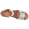 image:imageTOMS Womens Diana Wedge Heel Sandal Leather Upper RopeWrapped Midsole Adjustable Strap Buckle OrthoLite Insole  Adjustable Ankle Buckle Fit CloudBound Foam Comfort Lightweight Rope Midsole Textured EVA Outsole Wedge Sandals for WomenSilver Metallic