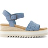 image:imageTOMS Womens Diana Wedge Heel Sandal Leather Upper RopeWrapped Midsole Adjustable Strap Buckle OrthoLite Insole  Adjustable Ankle Buckle Fit CloudBound Foam Comfort Lightweight Rope Midsole Textured EVA Outsole Wedge Sandals for WomenFaded Sky Denim Basket WeaveSuede