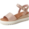 image:imageTOMS Womens Diana Wedge Heel Sandal Leather Upper RopeWrapped Midsole Adjustable Strap Buckle OrthoLite Insole  Adjustable Ankle Buckle Fit CloudBound Foam Comfort Lightweight Rope Midsole Textured EVA Outsole Wedge Sandals for WomenPale Rose Metallic Suede