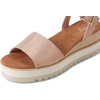 image:imageTOMS Womens Diana Wedge Heel Sandal Leather Upper RopeWrapped Midsole Adjustable Strap Buckle OrthoLite Insole  Adjustable Ankle Buckle Fit CloudBound Foam Comfort Lightweight Rope Midsole Textured EVA Outsole Wedge Sandals for WomenPale Rose Metallic Suede