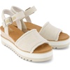 image:imageTOMS Womens Diana Wedge Heel Sandal Leather Upper RopeWrapped Midsole Adjustable Strap Buckle OrthoLite Insole  Adjustable Ankle Buckle Fit CloudBound Foam Comfort Lightweight Rope Midsole Textured EVA Outsole Wedge Sandals for WomenWhite Onyx Textured DenimFray