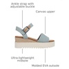 image:imageTOMS Womens Diana Wedge Heel Sandal Leather Upper RopeWrapped Midsole Adjustable Strap Buckle OrthoLite Insole  Adjustable Ankle Buckle Fit CloudBound Foam Comfort Lightweight Rope Midsole Textured EVA Outsole Wedge Sandals for WomenPastel Blue Washed Denim