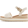 image:imageTOMS Womens Diana Wedge Heel Sandal Leather Upper RopeWrapped Midsole Adjustable Strap Buckle OrthoLite Insole  Adjustable Ankle Buckle Fit CloudBound Foam Comfort Lightweight Rope Midsole Textured EVA Outsole Wedge Sandals for WomenEgret Floral Crochet