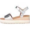 image:imageTOMS Womens Diana Wedge Heel Sandal Leather Upper RopeWrapped Midsole Adjustable Strap Buckle OrthoLite Insole  Adjustable Ankle Buckle Fit CloudBound Foam Comfort Lightweight Rope Midsole Textured EVA Outsole Wedge Sandals for WomenSilver Metallic
