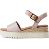 image:imageTOMS Womens Diana Wedge Heel Sandal Leather Upper RopeWrapped Midsole Adjustable Strap Buckle OrthoLite Insole  Adjustable Ankle Buckle Fit CloudBound Foam Comfort Lightweight Rope Midsole Textured EVA Outsole Wedge Sandals for WomenBallet Pink Melange Woven
