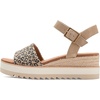 image:imageTOMS Womens Diana Wedge Heel Sandal Leather Upper RopeWrapped Midsole Adjustable Strap Buckle OrthoLite Insole  Adjustable Ankle Buckle Fit CloudBound Foam Comfort Lightweight Rope Midsole Textured EVA Outsole Wedge Sandals for WomenOatmeal Small Leopard SpotsSuede
