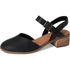 image:imageTOMS Womens Jaclyn Block Heel Mary Jane Leather Upper Adjustable Strap and Buckle CloudBound Insole15 HeelBlack Leather