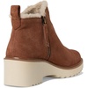 image:imageTOMS Womens Maude Wedge Boot Leather Upper OrthoLite Insole Side Zip LightweightAmber Brown SuedeFaux Fur