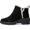 image:imageTOMS Womens Maude Wedge Boot Leather Upper OrthoLite Insole Side Zip LightweightBlackBlack SuedeFaux Fur