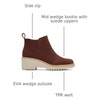 image:imageTOMS Womens Maude Wedge Boot Leather Upper OrthoLite Insole Side Zip LightweightChestnut Suede