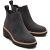 image:imageTOMS Womens Maude Wedge Boot Leather Upper OrthoLite Insole Side Zip LightweightForged Iron