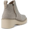 image:imageTOMS Womens Maude Wedge Boot Leather Upper OrthoLite Insole Side Zip LightweightNatural Shimmer