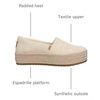 image:imageTOMS Womens Valencia Platform Espadrille Textile Upper OrthoLite Insole  AllDay Comfort Padded Heel Easy OnOff Lightweight Feel Closed Toe Summer Shoes Espadrilles for WomenNatural Undyed Metallic Linen Stripe