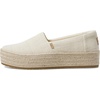 image:imageTOMS Womens Valencia Platform Espadrille Textile Upper OrthoLite Insole  AllDay Comfort Padded Heel Easy OnOff Lightweight Feel Closed Toe Summer Shoes Espadrilles for WomenNatural Undyed Metallic Linen Stripe
