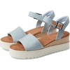 image:imageTOMS Womens Diana Wedge Heel Sandal Leather Upper RopeWrapped Midsole Adjustable Strap Buckle OrthoLite Insole  Adjustable Ankle Buckle Fit CloudBound Foam Comfort Lightweight Rope Midsole Textured EVA Outsole Wedge Sandals for WomenPastel Blue Washed Denim