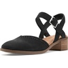 image:imageTOMS Womens Jaclyn Block Heel Mary Jane Leather Upper Adjustable Strap and Buckle CloudBound Insole15 HeelBlack Nubuck LeatherPerf