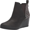 image:imageTOMS Womens Kelsey Ankle BootBlack LeatherZebra Shimmer