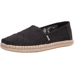 image:imageTOMS Mens Alpargata Classic Slipon Espadrille TextileSynthetic UpperBlack Hibiscus Floral