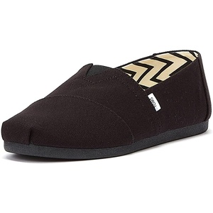 image:imageTOMS Mens Alpargata Classic Slipon Espadrille TextileSynthetic UpperBlackBlack Recycled Cotton Canvas
