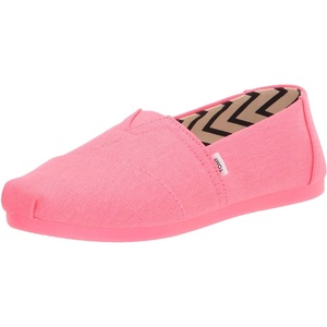 image:imageTOMS Mens Alpargata Classic Slipon Espadrille TextileSynthetic UpperNeon Pink Recycled Cotton Canvas