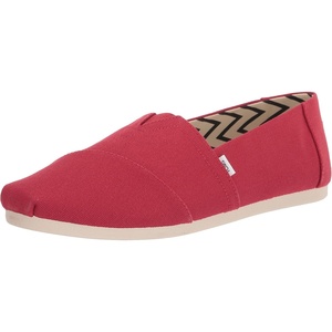 image:imageTOMS Mens Alpargata Classic Slipon Espadrille TextileSynthetic UpperRed Recycled Cotton Canvas