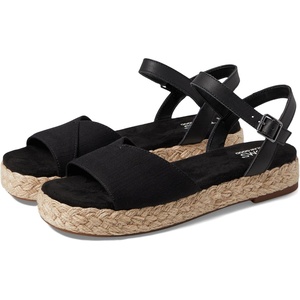 image:imageTOMS Womens Abby Platform SandalBlack Slubby Woven
