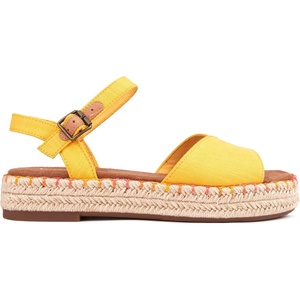 image:imageTOMS Womens Abby Platform SandalPineapple Yellow Slubby Woven