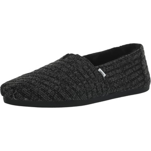 image:imageTOMS Womens Alpargata Classic SlipOn Espadrille Textile UpperBlack Rib Knit and Faux Fur
