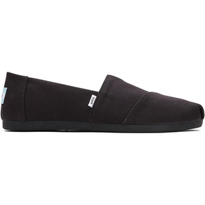image:imageTOMS Womens Alpargata Classic SlipOn Espadrille Textile UpperBlackBlack Wide Recycled Cotton Canvas