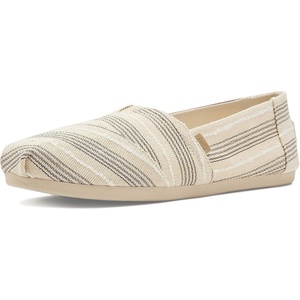 image:imageTOMS Womens Alpargata Classic SlipOn Espadrille Textile UpperNatural Metallic Stripe