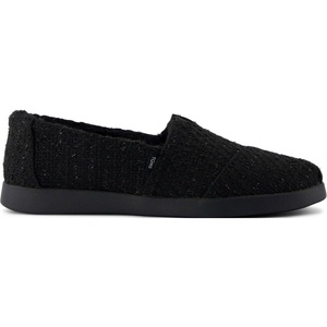 image:imageTOMS Womens Alpargata Plus Slip On Espadrille Textile Upper Relaxed Fit CloudBound Insole Stretchy Easy On and OffBlack Subtle Metallic ChenilleFaux Fur