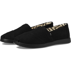 image:imageTOMS Womens Alpargata Plus Slip On Espadrille Textile Upper Relaxed Fit CloudBound Insole Stretchy Easy On and OffBlackBlack Heritage Canvas