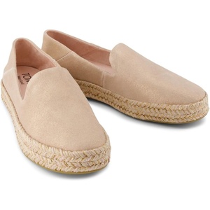 image:imageTOMS Womens Carolina Slipon Espadrille Textile UpperPale Rose Metallic Suede