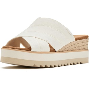 image:imageTOMS Womens Diana Mule SandalsWhite CanvasWoven Detail