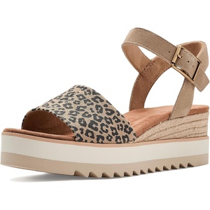 image:imageTOMS Womens Diana Wedge Heel Sandal Leather Upper RopeWrapped Midsole Adjustable Strap Buckle OrthoLite Insole  Adjustable Ankle Buckle Fit CloudBound Foam Comfort Lightweight Rope Midsole Textured EVA Outsole Wedge Sandals for WomenBeige