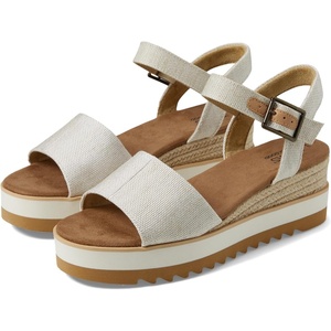 image:imageTOMS Womens Diana Wedge Heel Sandal Leather Upper RopeWrapped Midsole Adjustable Strap Buckle OrthoLite Insole  Adjustable Ankle Buckle Fit CloudBound Foam Comfort Lightweight Rope Midsole Textured EVA Outsole Wedge Sandals for WomenNatural Yarn Dye