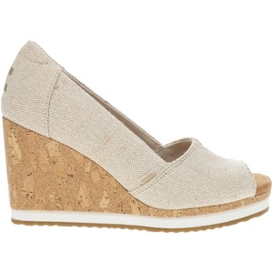 image:imageTOMS Womens Essential Peep Toe Casual Sandals Casual High Heel 3 amp Up  BeigeBeige