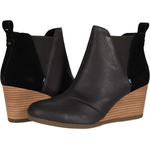 image:imageTOMS Womens Kelsey Ankle BootBlack LeatherSuede