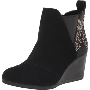 image:imageTOMS Womens Kelsey Ankle BootBlack SuedeBrocade