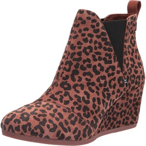 image:imageTOMS Womens Kelsey Ankle BootDark Ember Leopard Printed Suede